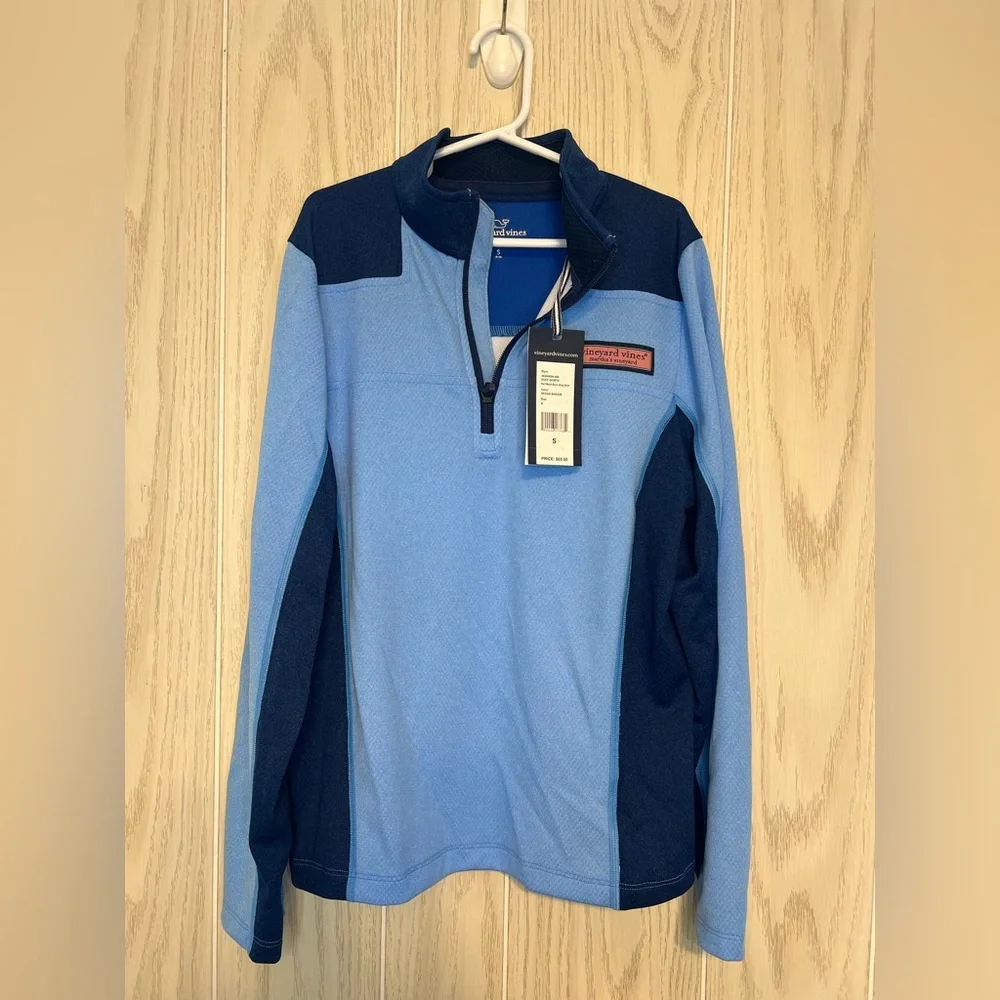 NWT Boys Vineyard Vines Performance Mesh LS Shep Shirt 1/4 Zip Small (8-10) - Picture 3 of 8